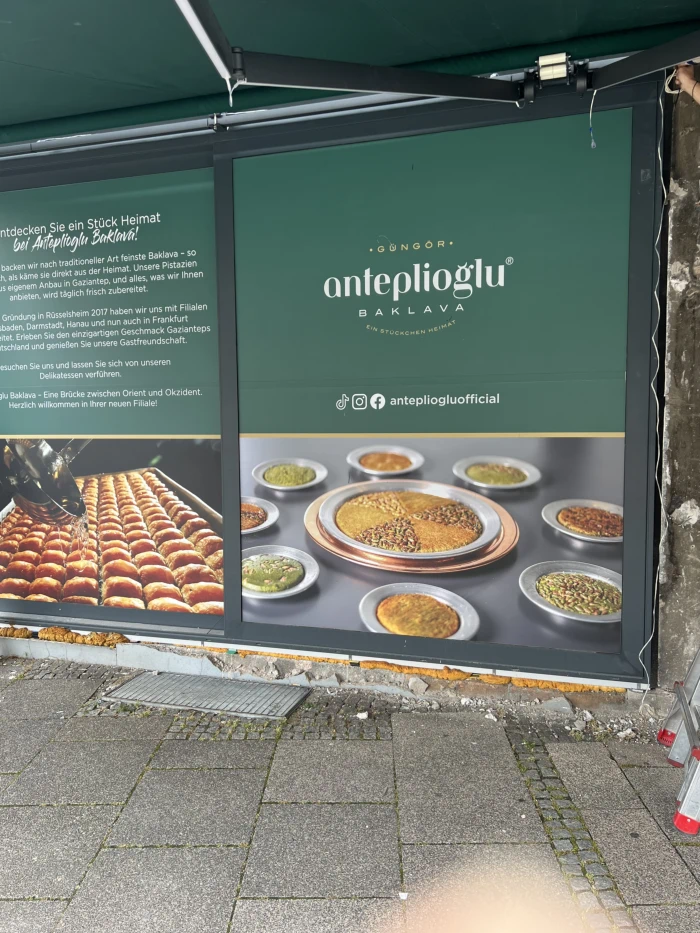 Schaufenster foliert menü bilder